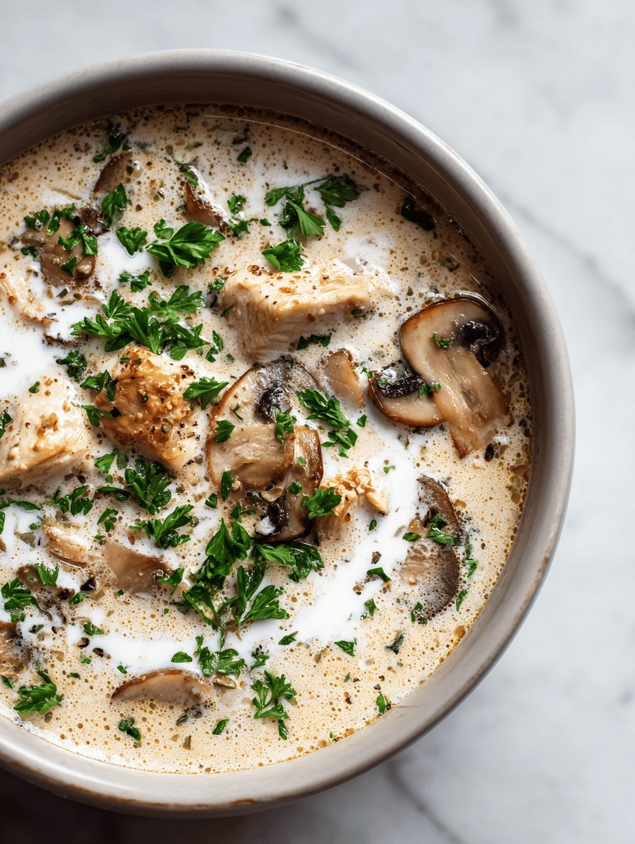 creamy mushroom chicken soup recipe